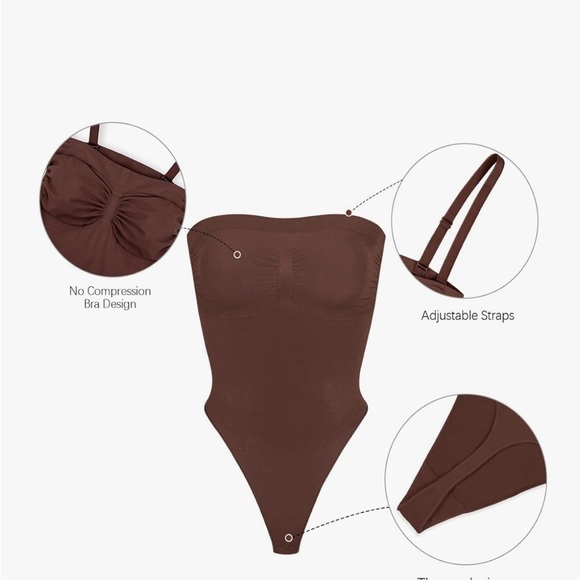 NW ReoRia Chocolate One-Piece Shapewear bodysuit XL - Picture 2 of 5